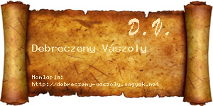 Debreczeny Vászoly névjegykártya