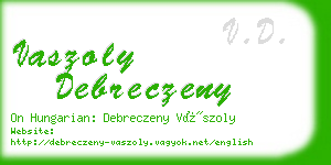vaszoly debreczeny business card